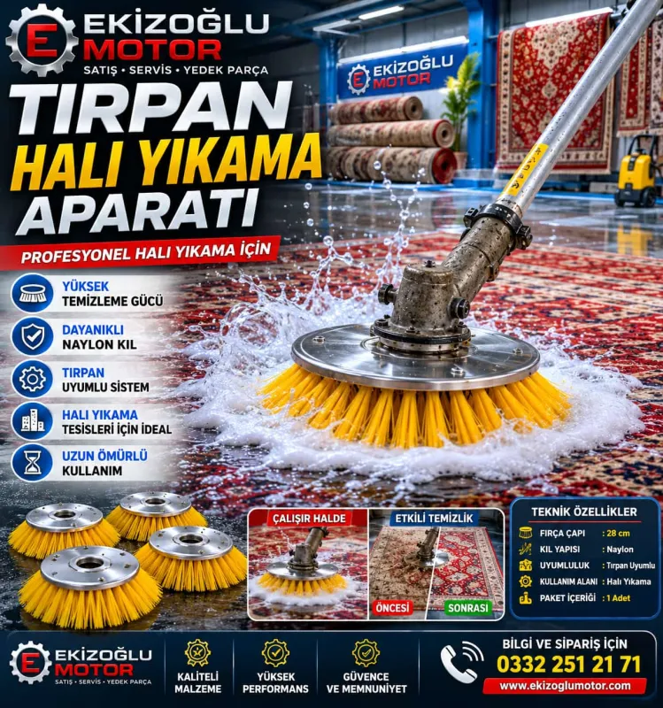 Ekizoğlu Motor Profesyonel Tırpan Halı Yıkama Aparatı